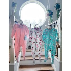 3 Winter Wonderland Cozy Fleece Footed Pajama Sleepers 18mths